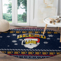Santa Beerd Christmas Round Carpet Xmas Holiday Patterns - Wonder Print Shop