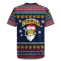 Santa Beerd Christmas Rugby Jersey Xmas Holiday Patterns - Wonder Print Shop