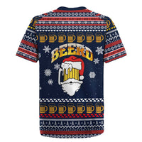 Santa Beerd Christmas Rugby Jersey Xmas Holiday Patterns - Wonder Print Shop