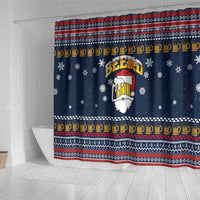 Santa Beerd Christmas Shower Curtain Xmas Holiday Patterns - Wonder Print Shop