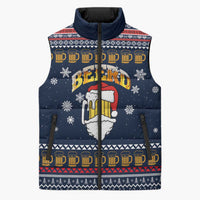 Santa Beerd Christmas Sleeveless Puffer Jacket Xmas Holiday Patterns - Wonder Print Shop
