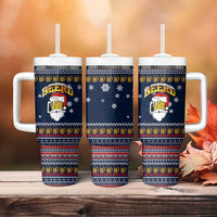 Santa Beerd Christmas Tumbler With Handle Xmas Holiday Patterns - Wonder Print Shop