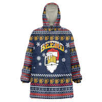 Santa Beerd Christmas Wearable Blanket Hoodie Xmas Holiday Patterns - Wonder Print Shop