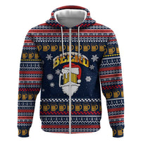 Santa Beerd Christmas Zip Hoodie Xmas Holiday Patterns - Wonder Print Shop