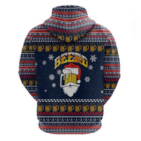 Santa Beerd Christmas Zip Hoodie Xmas Holiday Patterns - Wonder Print Shop