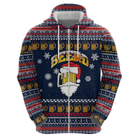 Santa Beerd Christmas Zip Hoodie Xmas Holiday Patterns - Wonder Print Shop
