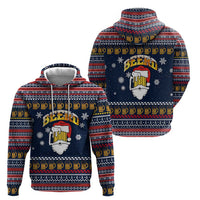 Santa Beerd Christmas Zip Hoodie Xmas Holiday Patterns - Wonder Print Shop