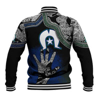 Black And White Aboriginal - Torres Strait Islanders Flag Baseball Jacket - Wonder Print Shop