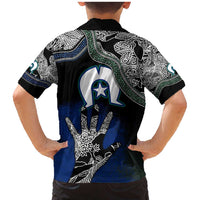 Black And White Aboriginal - Torres Strait Islanders Flag Family Matching Mermaid Dress and Hawaiian Shirt - Wonder Print Shop