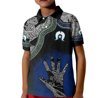 Black And White Aboriginal - Torres Strait Islanders Flag Kid Polo Shirt - Wonder Print Shop