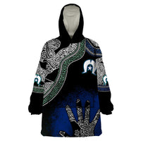 Black And White Aboriginal - Torres Strait Islanders Flag Wearable Blanket Hoodie - Wonder Print Shop