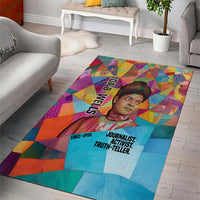 Ida B. Wells Area Rug with Colorful Patchwork Pattern Design Confident Portrait Civil Rights and Journalism Tribute - Wonder Print Shop