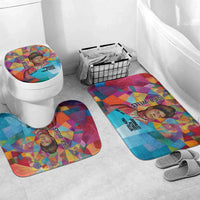 Ida B. Wells Bathroom Set with Colorful Patchwork Pattern Design Confident Portrait Civil Rights and Journalism Tribute - Wonder Print Shop