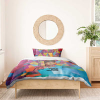 Ida B. Wells Bedding Set with Colorful Patchwork Pattern Design Confident Portrait Civil Rights and Journalism Tribute - Wonder Print Shop
