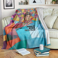Ida B. Wells Blanket with Colorful Patchwork Pattern Design Confident Portrait Civil Rights and Journalism Tribute - Wonder Print Shop