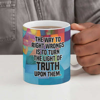 Ida B. Wells Ceramic Mug with Colorful Patchwork Pattern Design Confident Portrait Civil Rights and Journalism Tribute - Wonder Print Shop