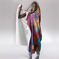Ida B. Wells Hooded Blanket with Colorful Patchwork Pattern Design Confident Portrait Civil Rights and Journalism Tribute - Wonder Print Shop