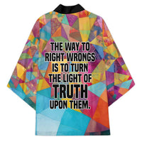 Ida B. Wells Kimono with Colorful Patchwork Pattern Design Confident Portrait Civil Rights and Journalism Tribute - Wonder Print Shop