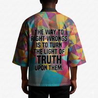 Ida B. Wells Kimono with Colorful Patchwork Pattern Design Confident Portrait Civil Rights and Journalism Tribute - Wonder Print Shop