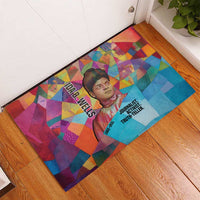 Ida B. Wells Rubber Doormat with Colorful Patchwork Pattern Design Confident Portrait Civil Rights and Journalism Tribute - Wonder Print Shop