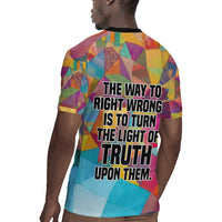 Ida B. Wells Rugby Jersey with Colorful Patchwork Pattern Design Confident Portrait Civil Rights and Journalism Tribute - Wonder Print Shop