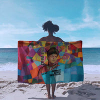 Ida B. Wells Sarong with Colorful Patchwork Pattern Design Confident Portrait Civil Rights and Journalism Tribute - Wonder Print Shop