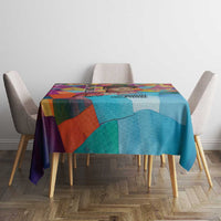 Ida B. Wells Tablecloth with Colorful Patchwork Pattern Design Confident Portrait Civil Rights and Journalism Tribute - Wonder Print Shop