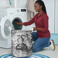 Ida B. Wells Laundry Basket with Newspaper Collage Design Powerful Portrait Civil Rights and Free Press Tribute - Wonder Print Shop