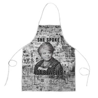 Ida B. Wells Apron with Newspaper Collage Design Powerful Portrait Civil Rights and Free Press Tribute - Wonder Print Shop