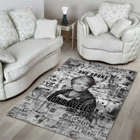 Ida B. Wells Area Rug with Newspaper Collage Design Powerful Portrait Civil Rights and Free Press Tribute - Wonder Print Shop
