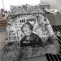 Ida B. Wells Bedding Set with Newspaper Collage Design Powerful Portrait Civil Rights and Free Press Tribute - Wonder Print Shop
