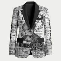 Ida B. Wells Blazer with Newspaper Collage Design Powerful Portrait Civil Rights and Free Press Tribute - Wonder Print Shop