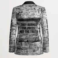 Ida B. Wells Blazer with Newspaper Collage Design Powerful Portrait Civil Rights and Free Press Tribute - Wonder Print Shop