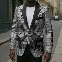 Ida B. Wells Blazer with Newspaper Collage Design Powerful Portrait Civil Rights and Free Press Tribute - Wonder Print Shop