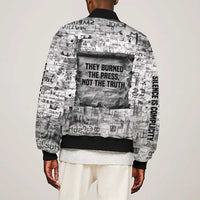 Ida B. Wells Bomber Jacket with Newspaper Collage Design Powerful Portrait Civil Rights and Free Press Tribute - Wonder Print Shop