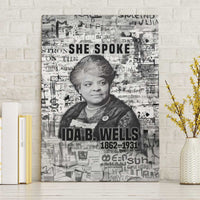 Ida B. Wells Canvas Wall Art with Newspaper Collage Design Powerful Portrait Civil Rights and Free Press Tribute - Wonder Print Shop