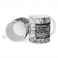 Ida B. Wells Ceramic Mug with Newspaper Collage Design Powerful Portrait Civil Rights and Free Press Tribute - Wonder Print Shop