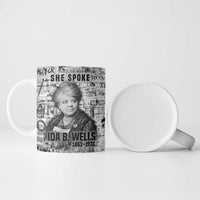 Ida B. Wells Ceramic Mug with Newspaper Collage Design Powerful Portrait Civil Rights and Free Press Tribute - Wonder Print Shop