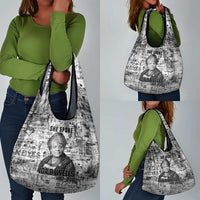 Ida B. Wells Grocery Bag with Newspaper Collage Design Powerful Portrait Civil Rights and Free Press Tribute - Wonder Print Shop