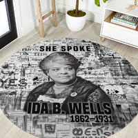 Ida B. Wells Round Carpet with Newspaper Collage Design Powerful Portrait Civil Rights and Free Press Tribute - Wonder Print Shop