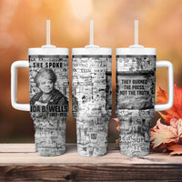 Ida B. Wells Tumbler With Handle with Newspaper Collage Design Powerful Portrait Civil Rights and Free Press Tribute - Wonder Print Shop