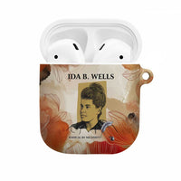 Ida B. Wells AirPods Case with Floral Pen Design Illustrated Portrait Civil Rights and Journalism Tribute - Wonder Print Shop