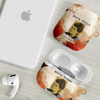 Ida B. Wells AirPods Case with Floral Pen Design Illustrated Portrait Civil Rights and Journalism Tribute - Wonder Print Shop