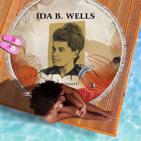 Ida B. Wells Beach Blanket with Floral Pen Design Illustrated Portrait Civil Rights and Journalism Tribute - Wonder Print Shop