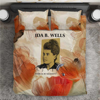 Ida B. Wells Bedding Set with Floral Pen Design Illustrated Portrait Civil Rights and Journalism Tribute - Wonder Print Shop