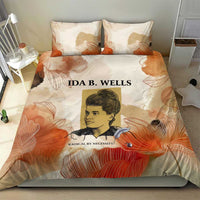 Ida B. Wells Bedding Set with Floral Pen Design Illustrated Portrait Civil Rights and Journalism Tribute - Wonder Print Shop