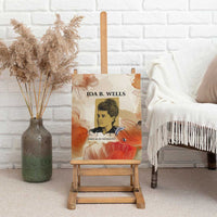 Ida B. Wells Canvas Wall Art with Floral Pen Design Illustrated Portrait Civil Rights and Journalism Tribute - Wonder Print Shop