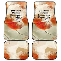 Ida B. Wells Car Mats with Floral Pen Design Illustrated Portrait Civil Rights and Journalism Tribute - Wonder Print Shop