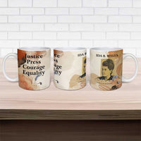 Ida B. Wells Ceramic Mug with Floral Pen Design Illustrated Portrait Civil Rights and Journalism Tribute - Wonder Print Shop
