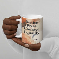 Ida B. Wells Ceramic Mug with Floral Pen Design Illustrated Portrait Civil Rights and Journalism Tribute - Wonder Print Shop
